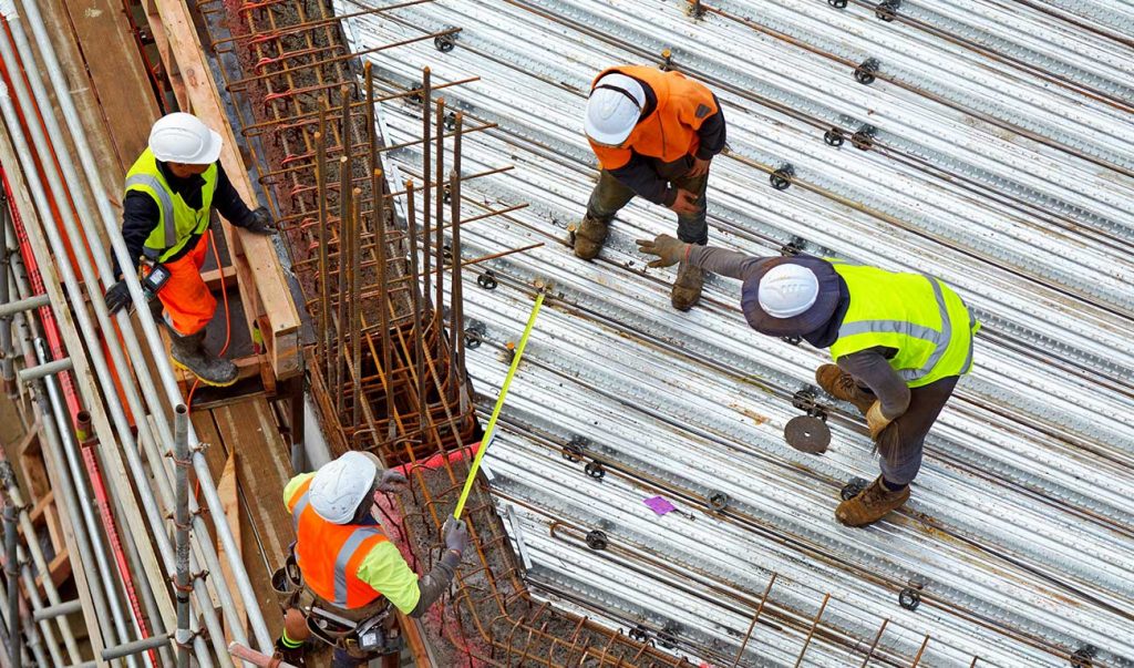 Construction workers building k